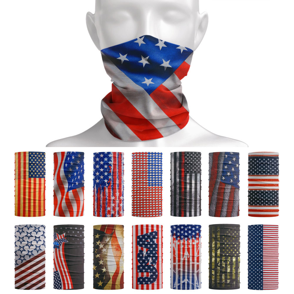 Cycling Protective Gear - Szalik przeciwsłoneczny z wzorem flagi USA