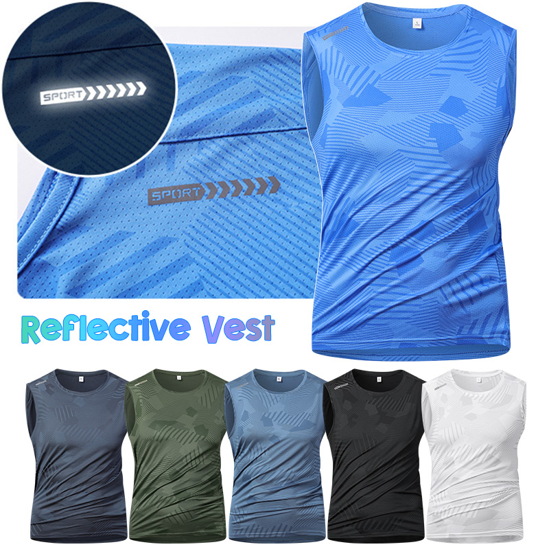 Reflective Cycling Vest - Męska kamizelka odblaskowa do biegania, letnia,