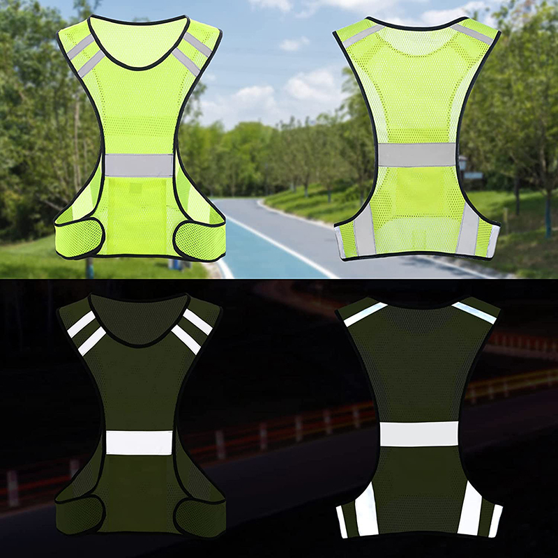 Reflective Cycling Vest - Kamizelka odblaskowa z fluorescencyjnej siatki, oddychająca,