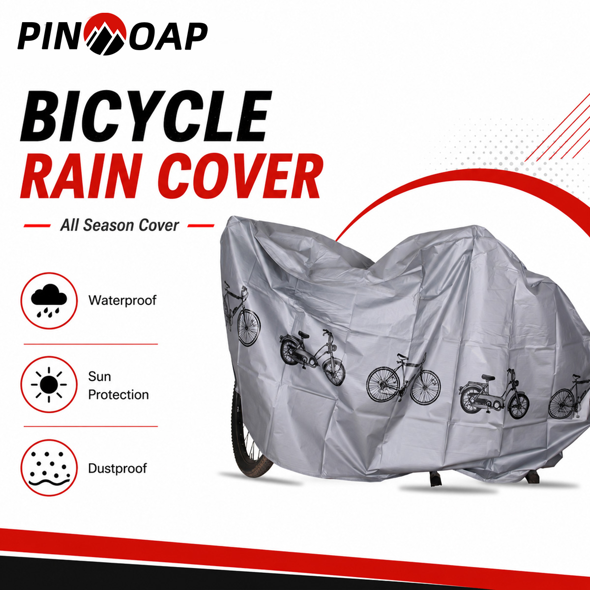 Cycling Gear Storage - Uniwersalny pokrowiec na rower PINMOAP, wodoodporny,